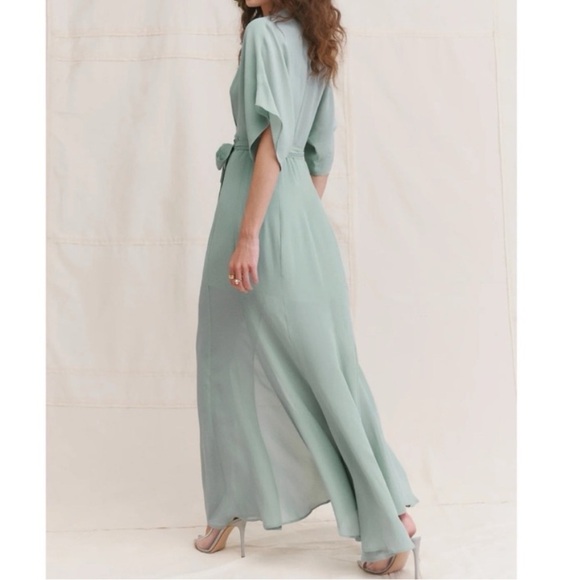Reformation Winslow Wrap Celadon Green Maxi Dress SZ SMALL - Picture 2 of 11